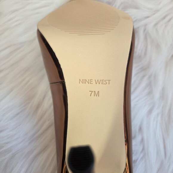 NEW NINE WEST Metallic Bronze Stiletto High Heels Size 7 - Picture 13 of 13